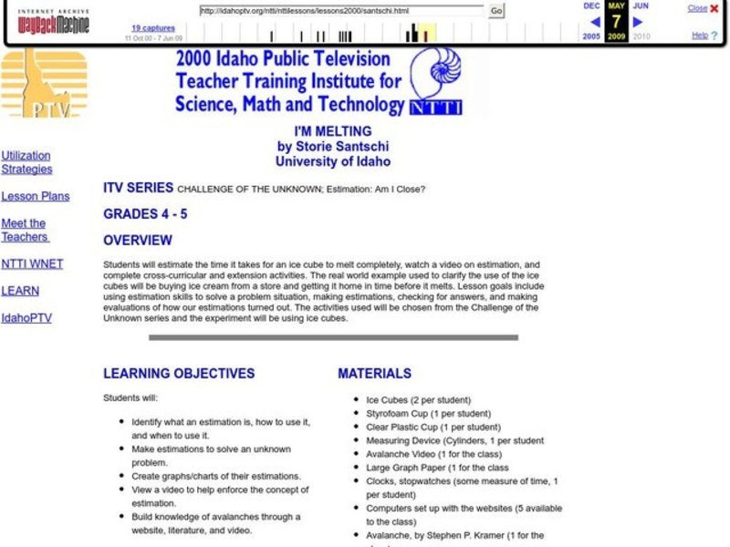 I'm Melting Lesson Plan