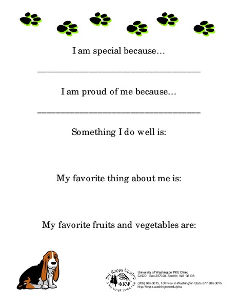 I'm Special Worksheet