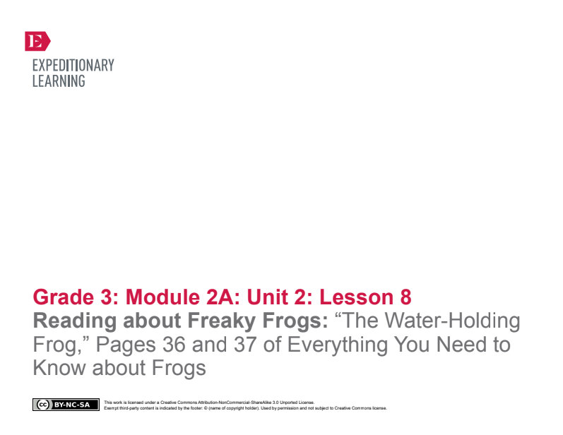 Reading about Freaky Frogs: “The Water-Holding Frog" Lesson Plan