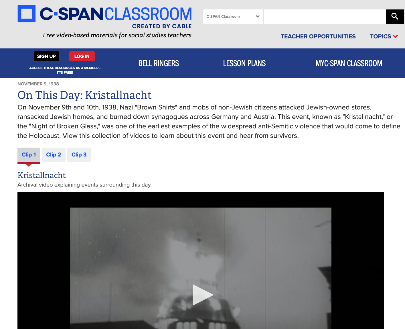On This Day: Kristallnacht Instructional Video