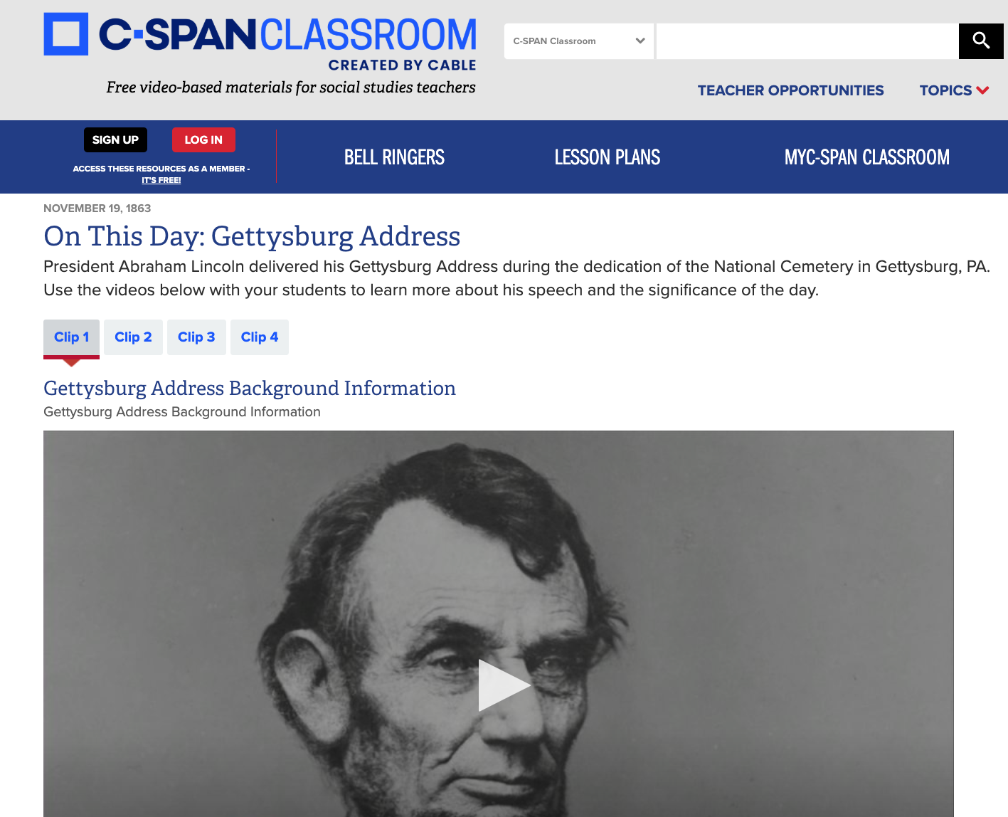 On This Day: Gettysburg Address Instructional Video