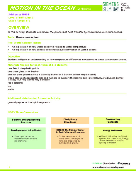 Motion in the Ocean Activity
