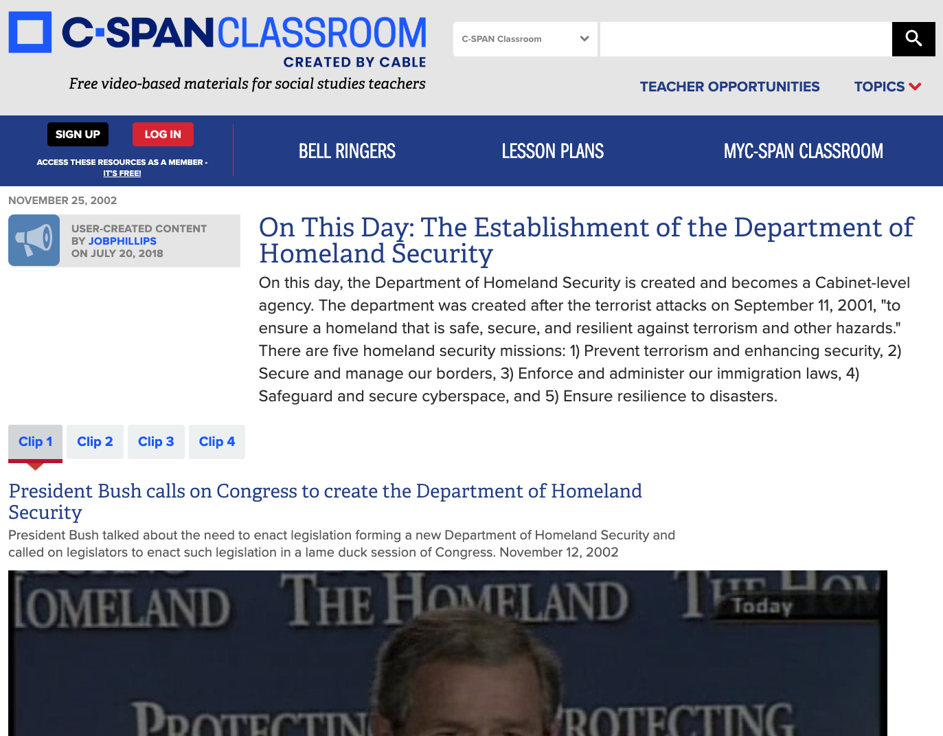 On This Day: The Establishment of the Department of Homeland Security Instructional Video