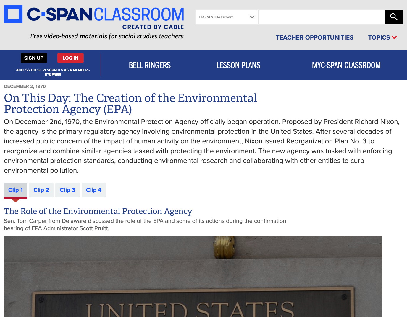 On This Day: The Creation of the Environmental Protection Agency (EPA) Instructional Video