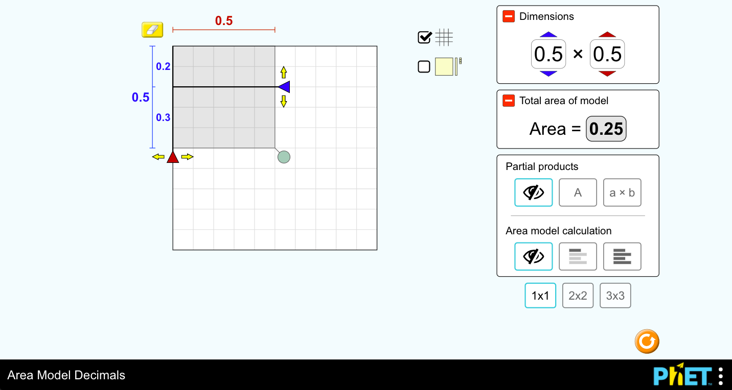 Area Model Decimals Interactive