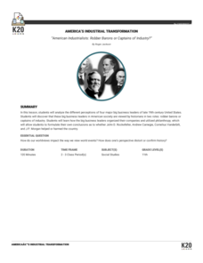 American Industrialists: Robber Barons or Captains of Industry? Lesson Plan
