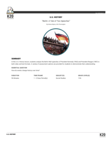 Berlin: A Tale of Two Speeches Lesson Plan