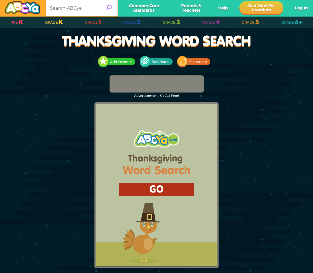 Thanksgiving Word Search Interactive
