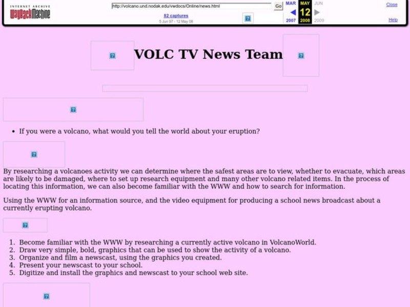 VOLC TV News Team Lesson Plan