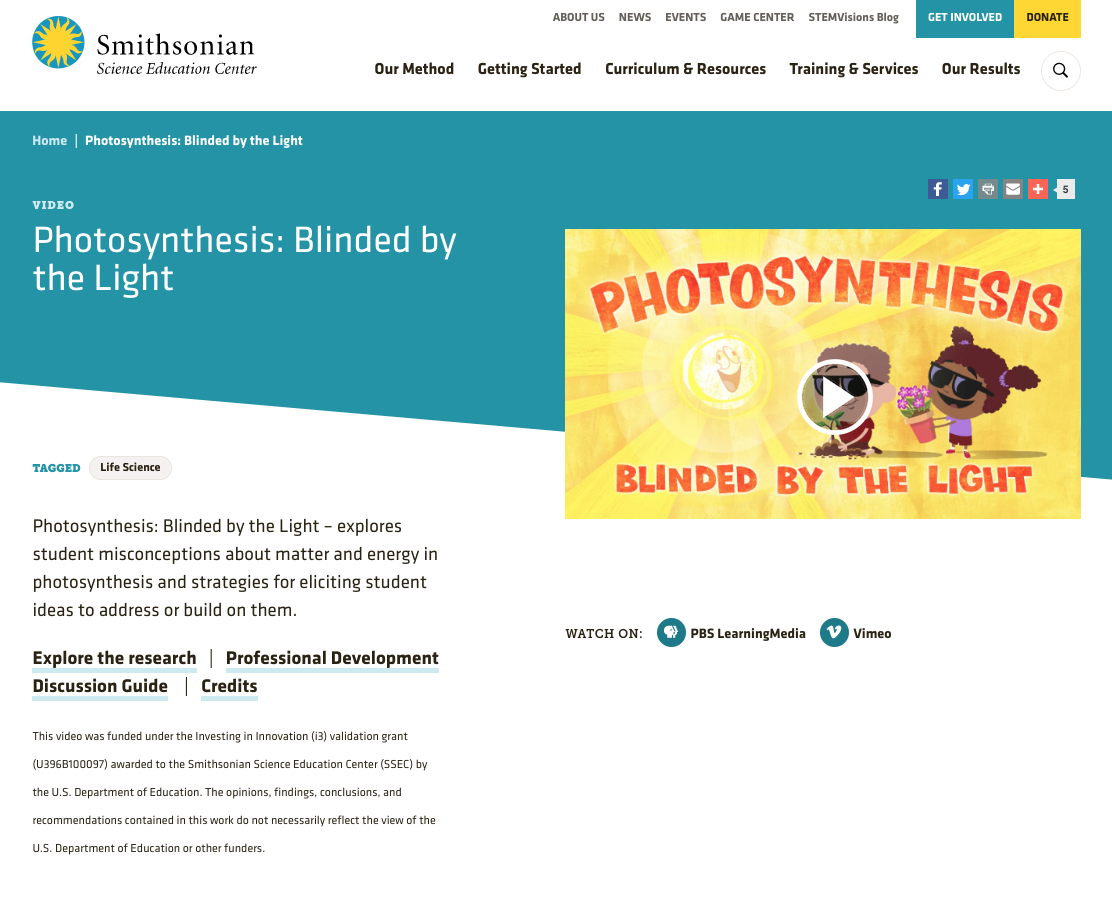Photosynthesis: Blinded by the Light Instructional Video