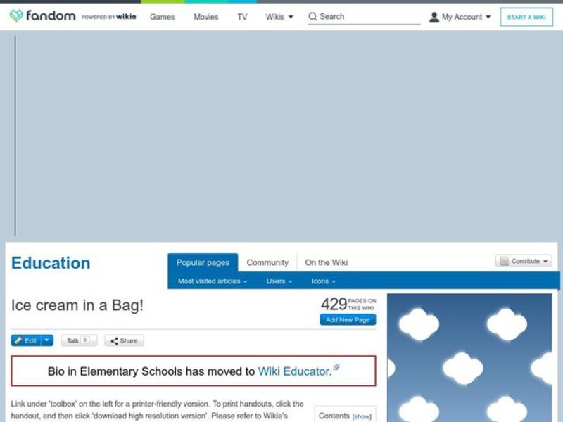 Ice cream in a Bag Lesson Plan