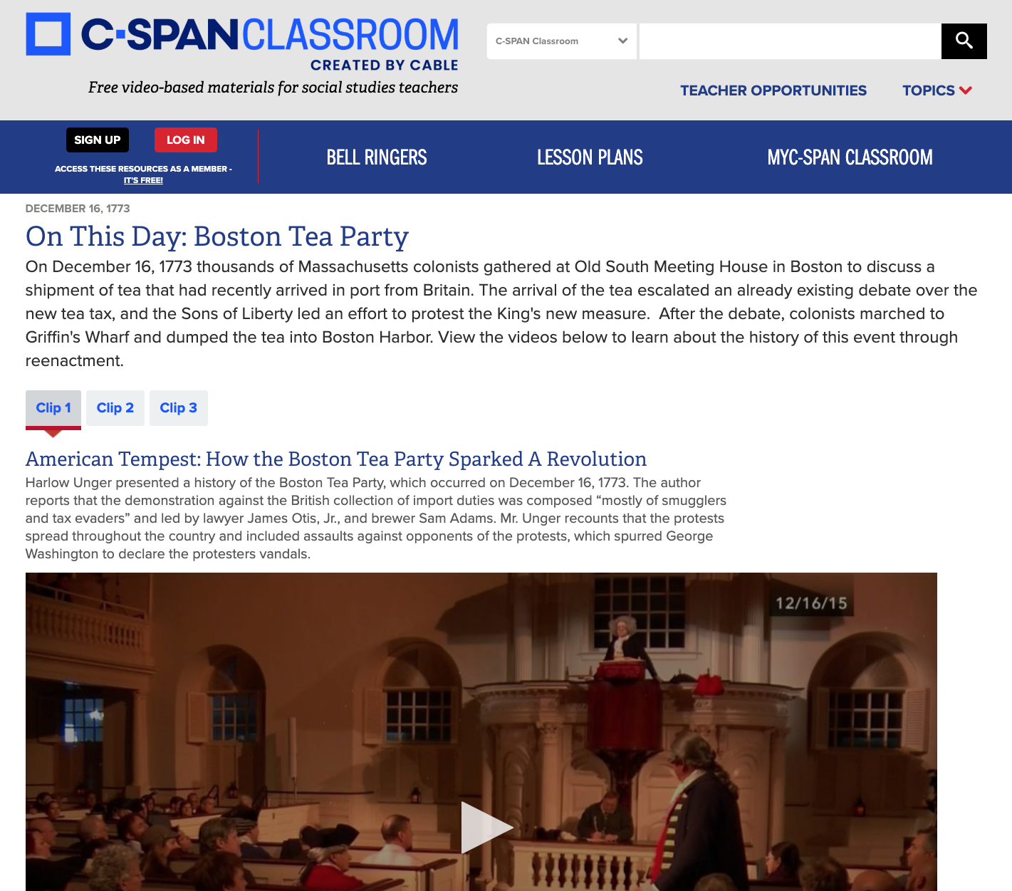 On This Day: Boston Tea Party Instructional Video