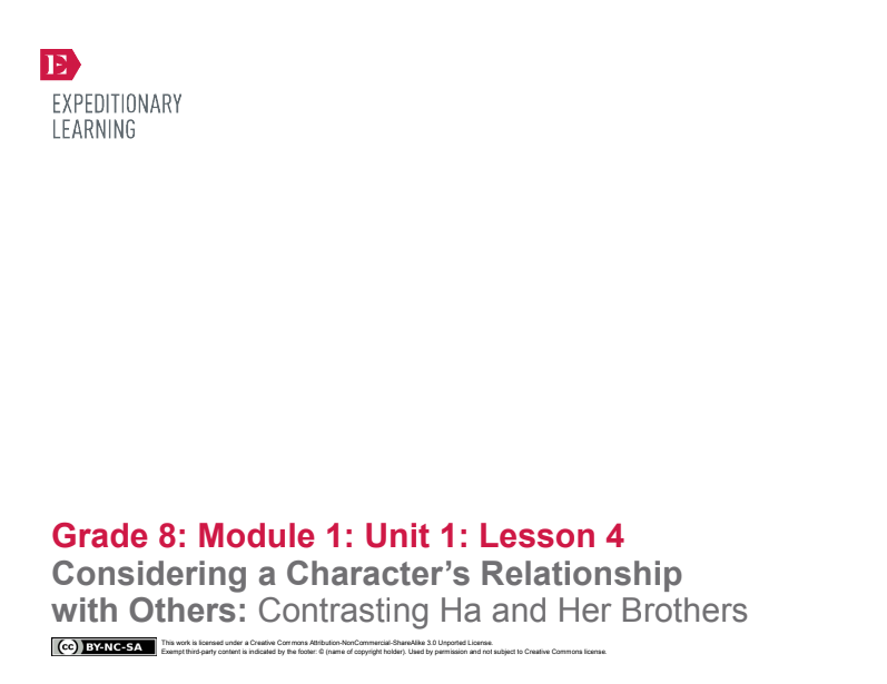 Considering a Character’s Relationship with Others: Contrasting Ha and Her Brothers Lesson Plan