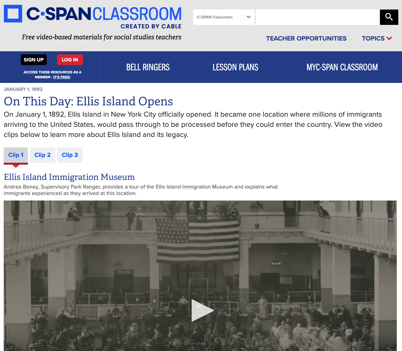 On This Day: Ellis Island Opens Instructional Video