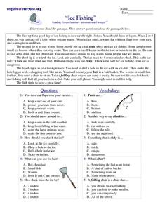 Ice Fishing Worksheet