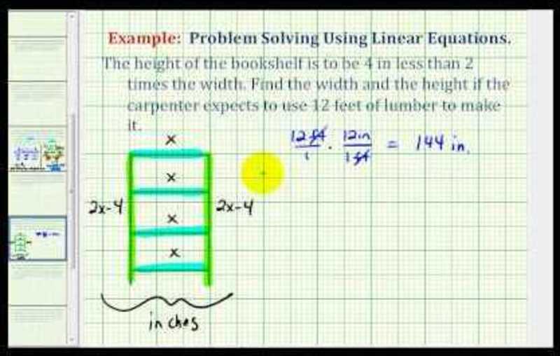 Find the Dimensions of a Bookcase Using a Linear Equation (Example) Instructional Video