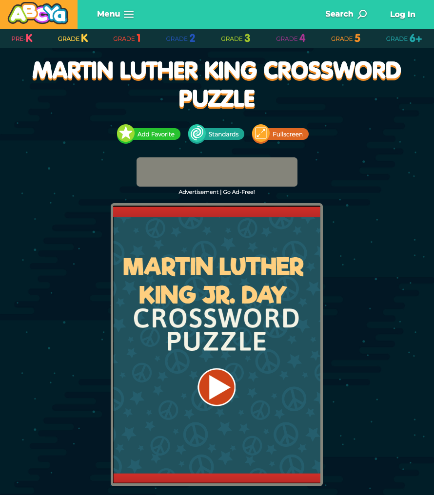 Martin Luther King Crossword Puzzle Interactive