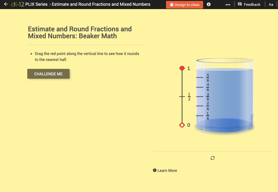 Fraction Rounding to the Nearest Half: Beaker Math Interactive