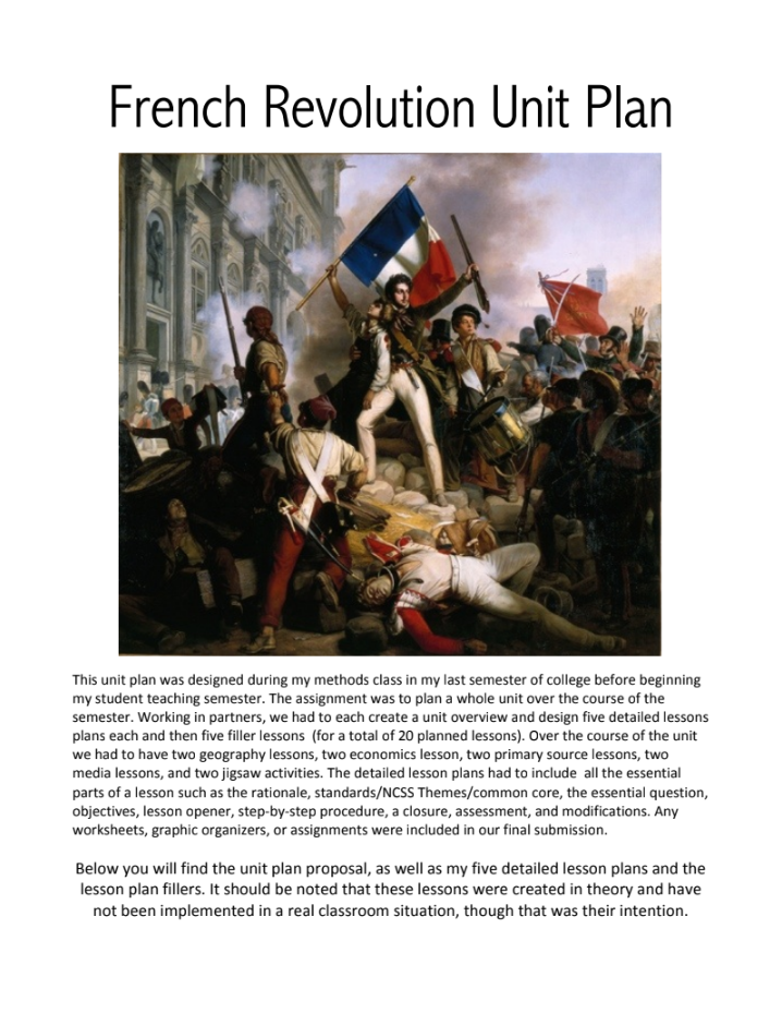 French Revolution Unit Plan Unit Plan