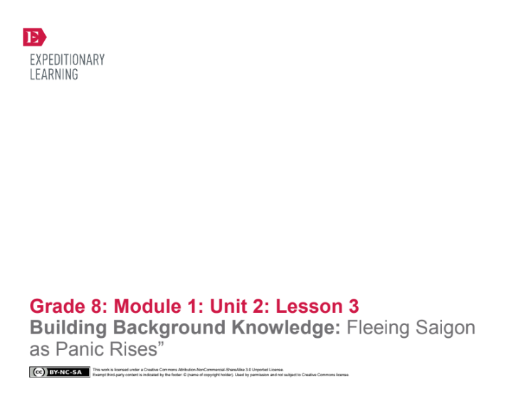 Building Background Knowledge: "Fleeing Saigon as Panic Rises” Lesson Plan
