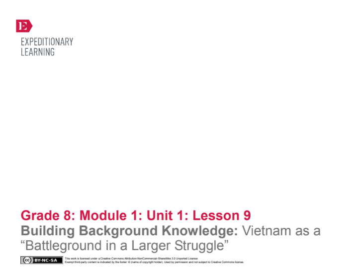 Building Background Knowledge: Vietnam as a “Battleground in a Larger Struggle” Lesson Plan