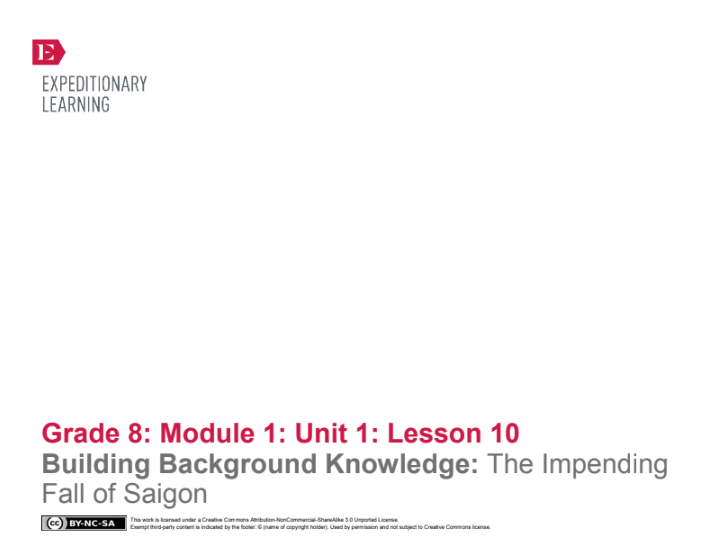 Building Background Knowledge: The Impending Fall of Saigon Lesson Plan