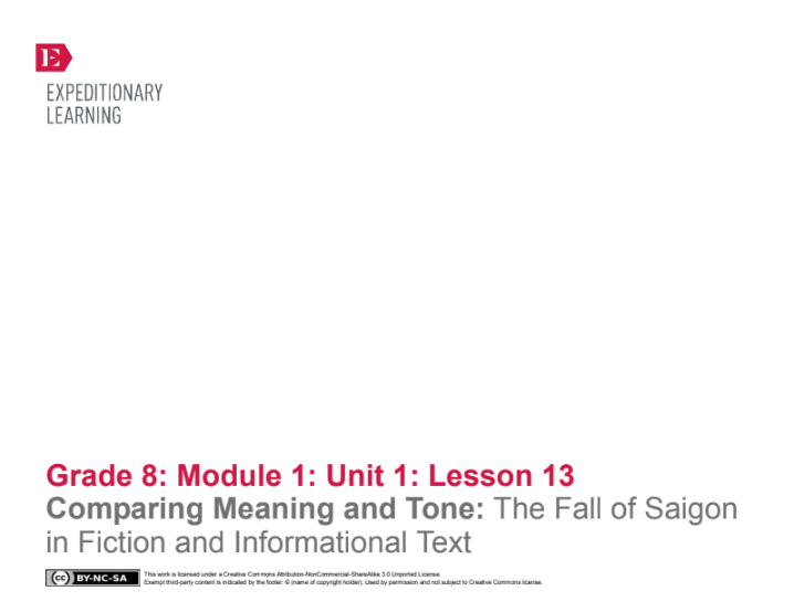 Comparing Meaning and Tone: The Fall of Saigon in Fiction and Informational Text Lesson Plan