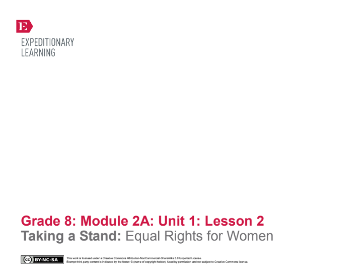 Taking a Stand: Equal Rights for Women Lesson Plan