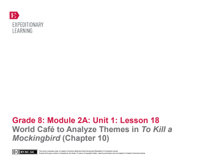 World Café to Analyze Themes in To Kill a Mockingbird (Chapter 10) Lesson Plan