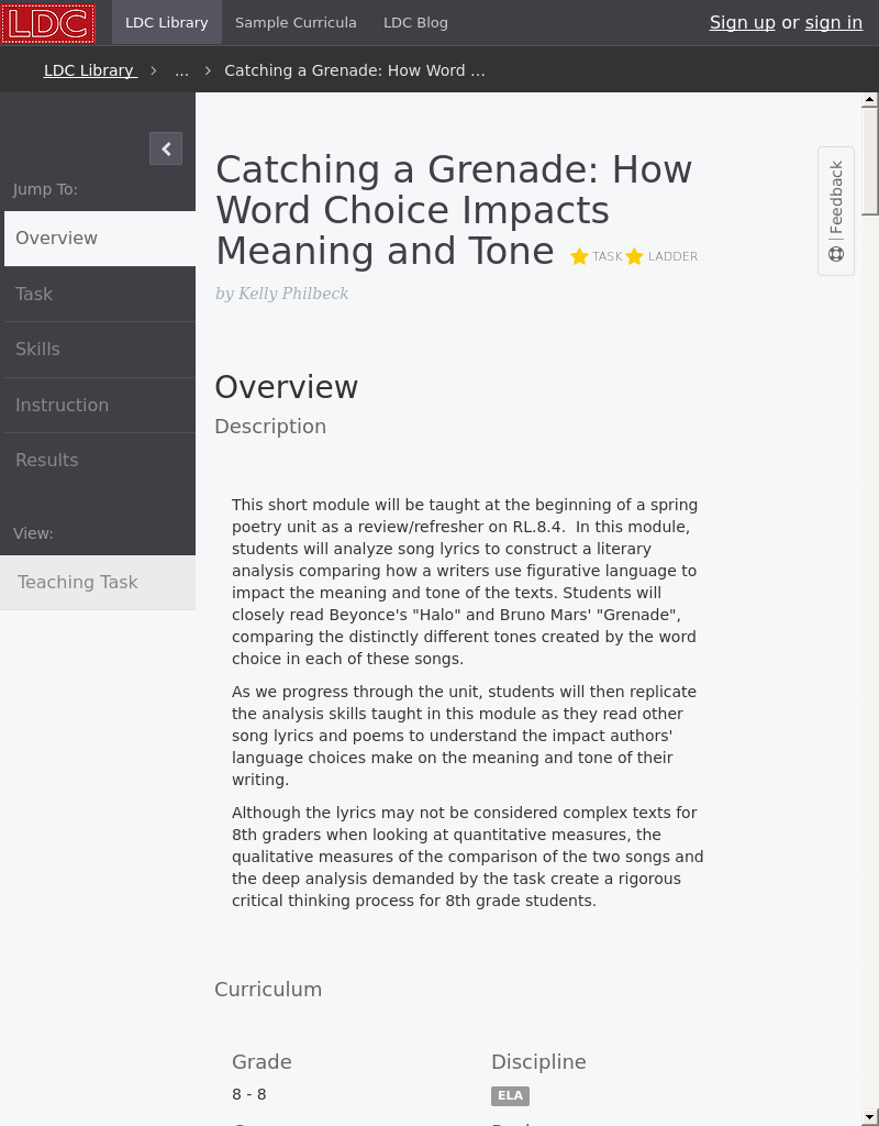Catching a Grenade: How Word Choice Impacts Meaning and Tone Lesson Plan