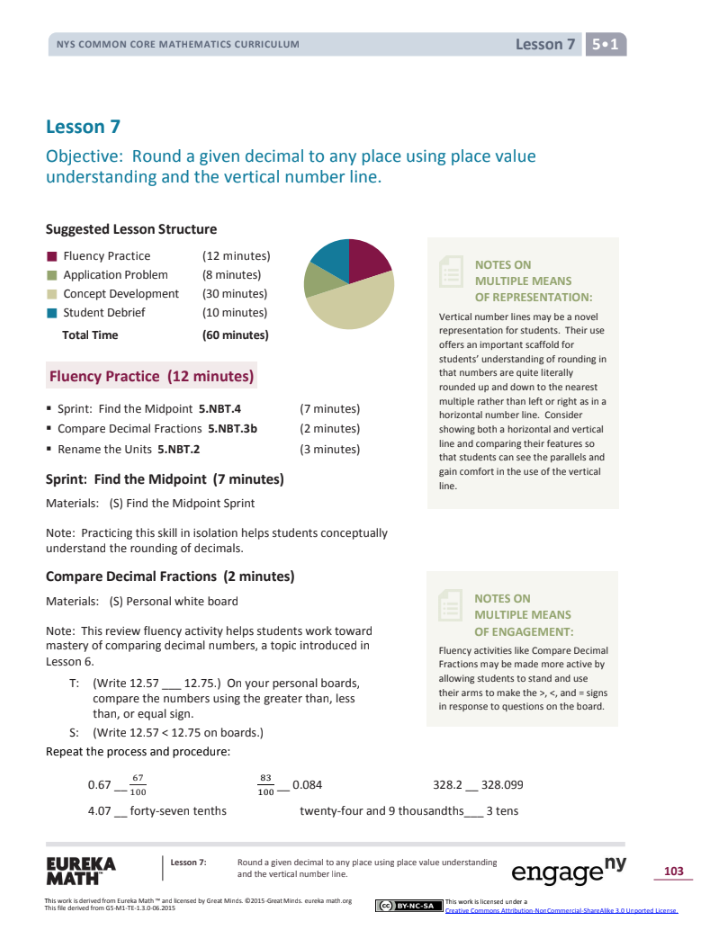 Grade 5 Math Module 1, Topic C, Lesson 7 Lesson Plan
