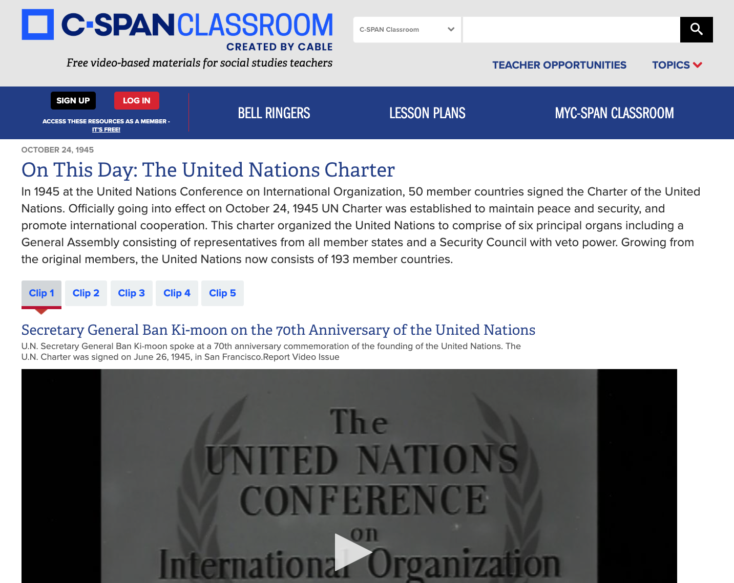 On This Day: The United Nations Charter Instructional Video