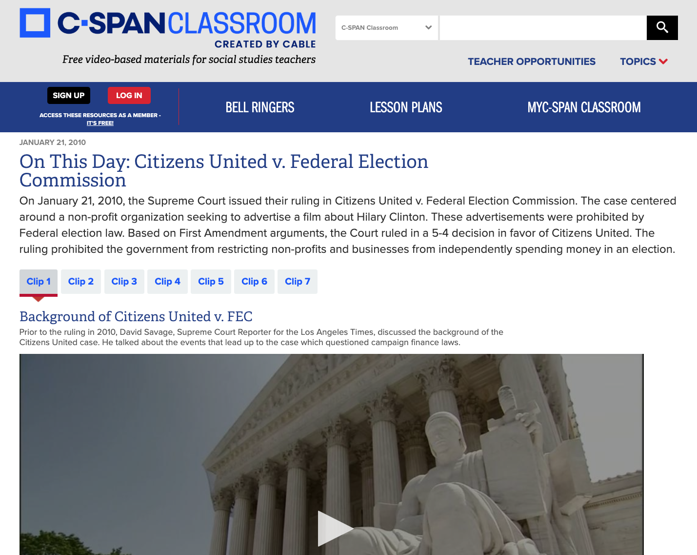 On This Day: Citizens United v. Federal Election Commission Instructional Video