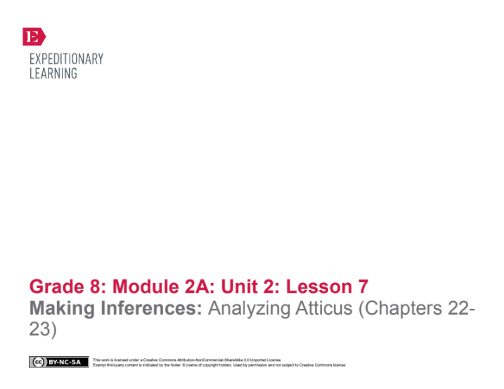 Making Inferences: Analyzing Atticus (Chapters 22- 23) Lesson Plan