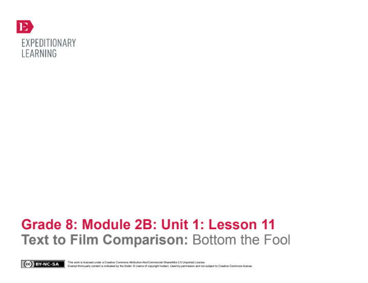 Text to Film Comparison: Bottom the Fool Lesson Plan