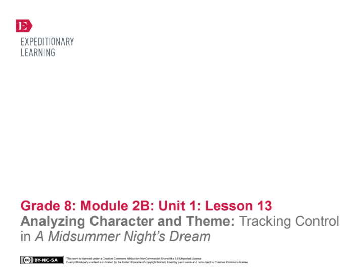 Analyzing Character and Theme: Tracking Control in A Midsummer Night’s Dream Lesson Plan