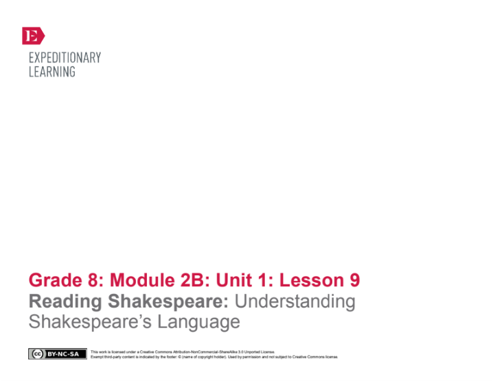 Reading Shakespeare: Understanding Shakespeare’s Language Lesson Plan
