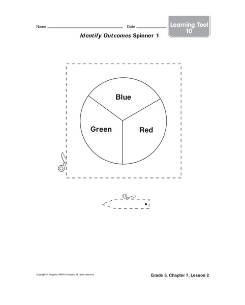 Identify Outcomes Spinner Worksheet