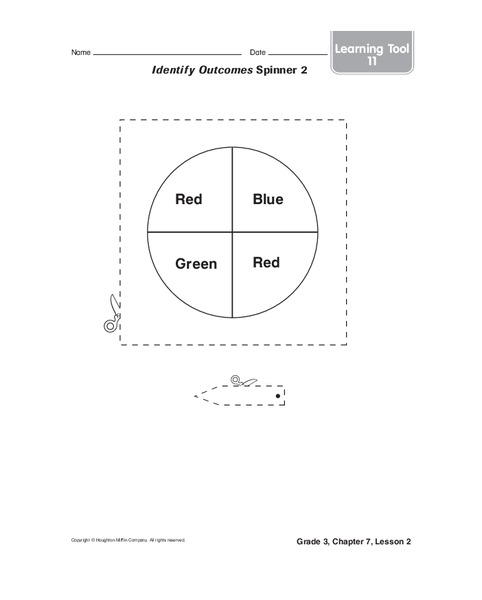 Identify Outcomes Spinner Worksheet