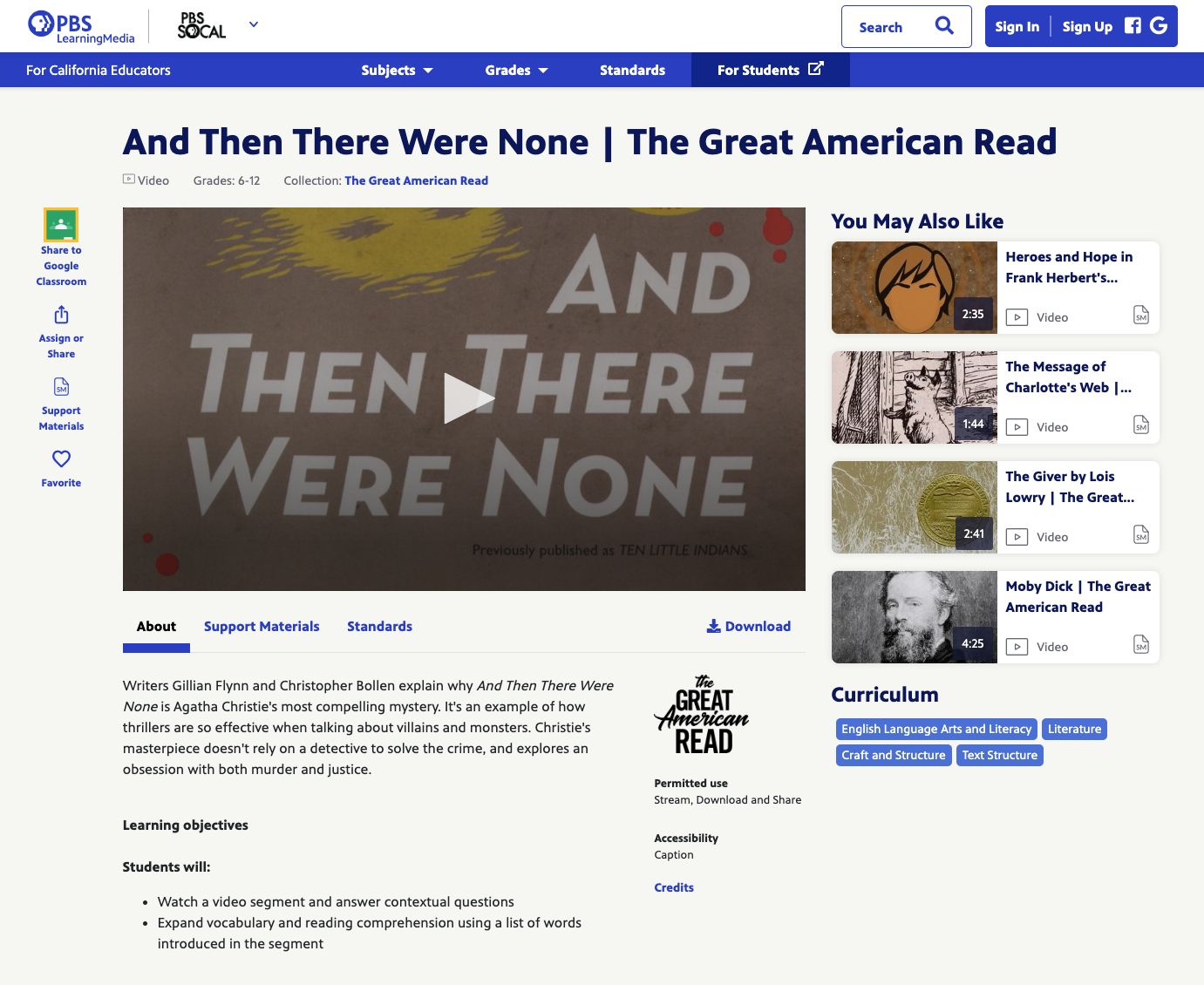 And Then There Were None Instructional Video