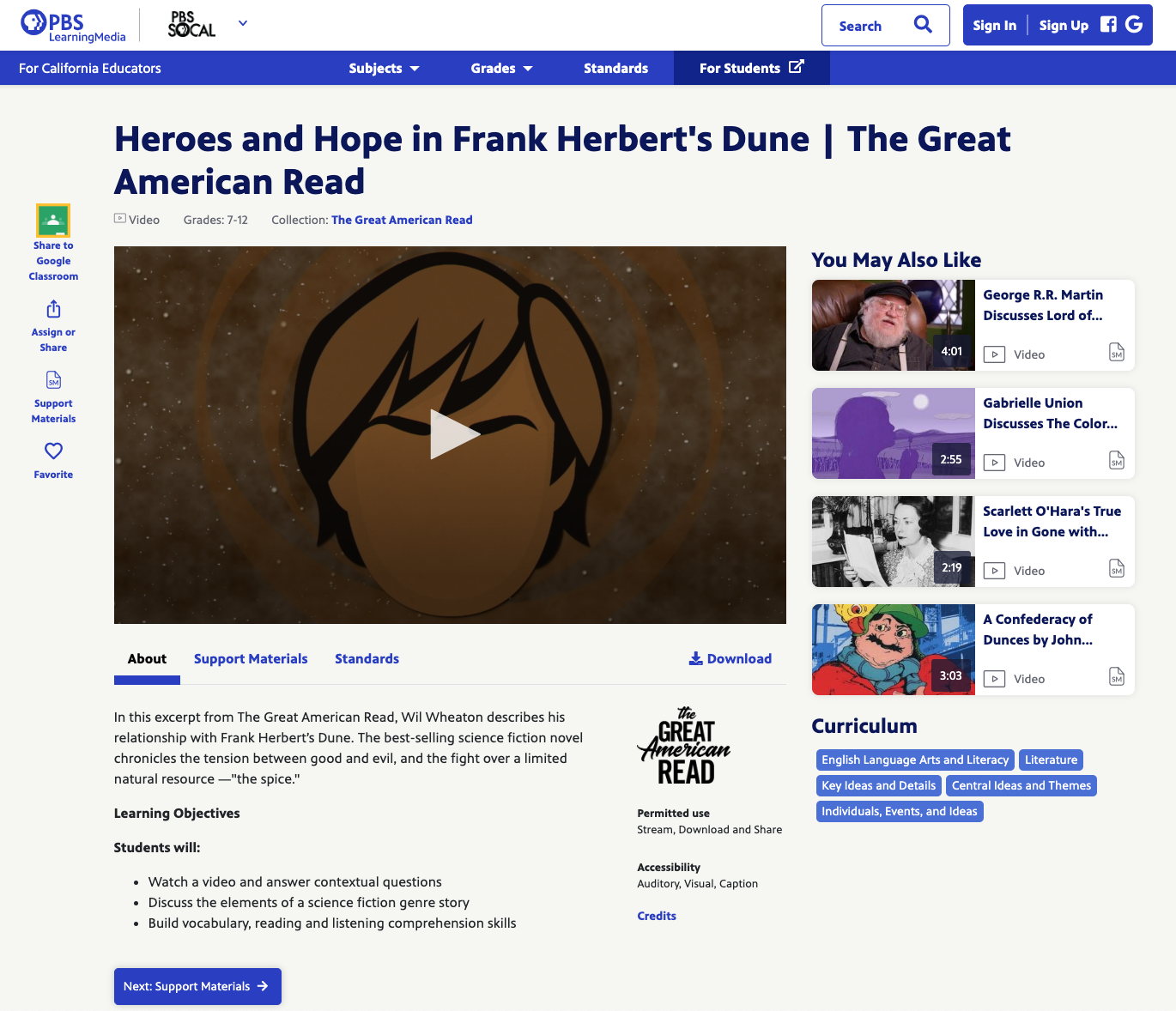 Heroes and Hope in Frank Herbert's Dune Instructional Video