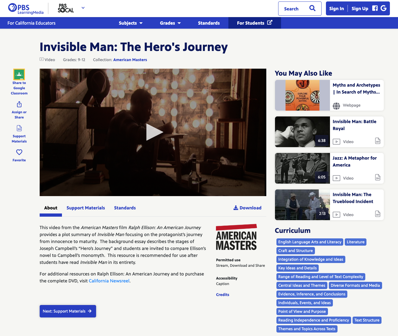 Invisible Man: The Hero's Journey Instructional Video