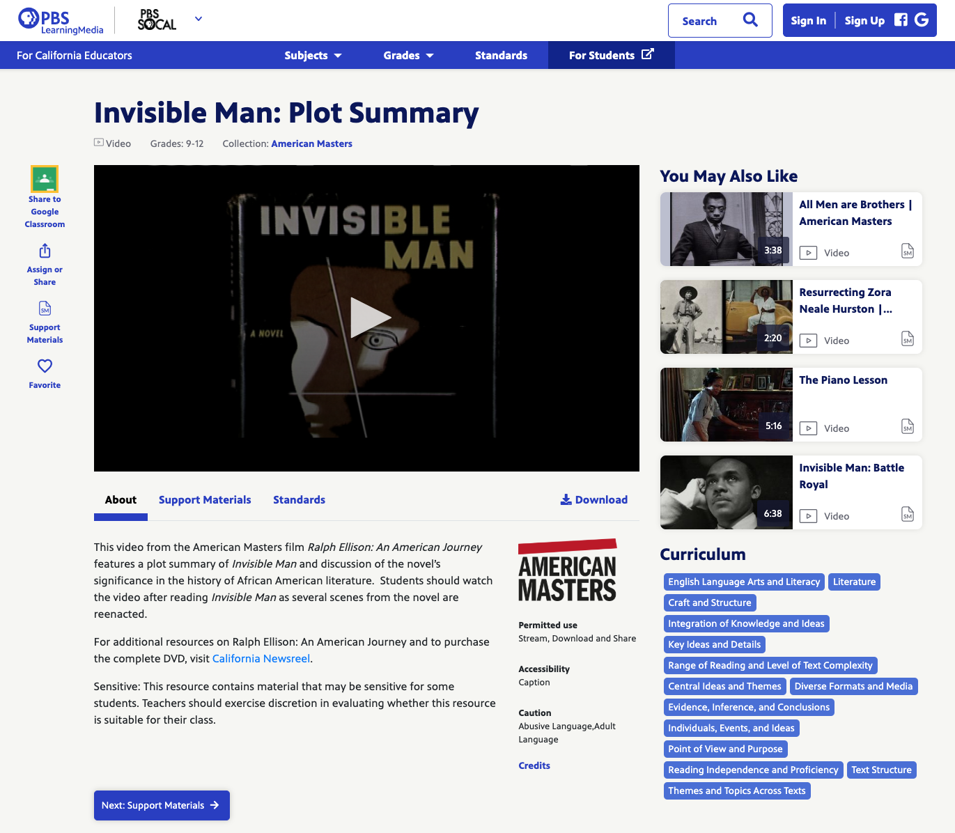 Invisible Man: Plot Summary Instructional Video
