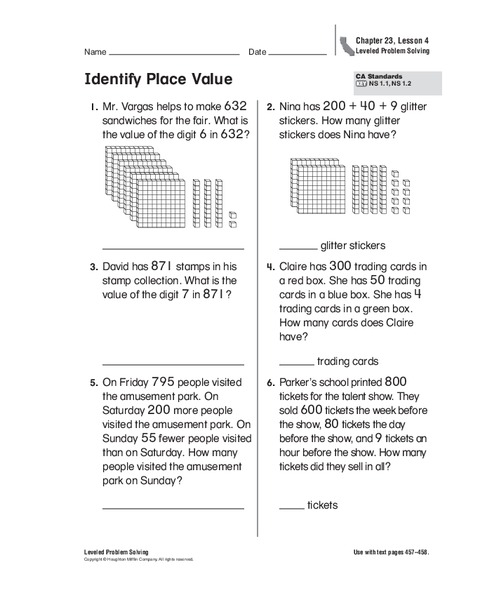 Identify Place Value Worksheet