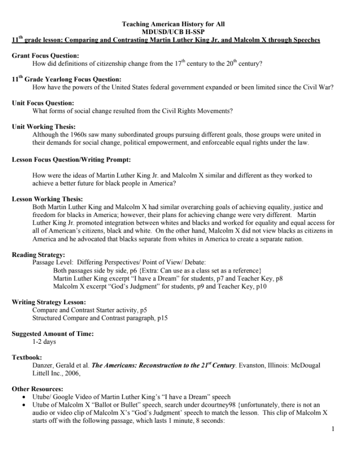 Teaching American History for All Lesson Plan