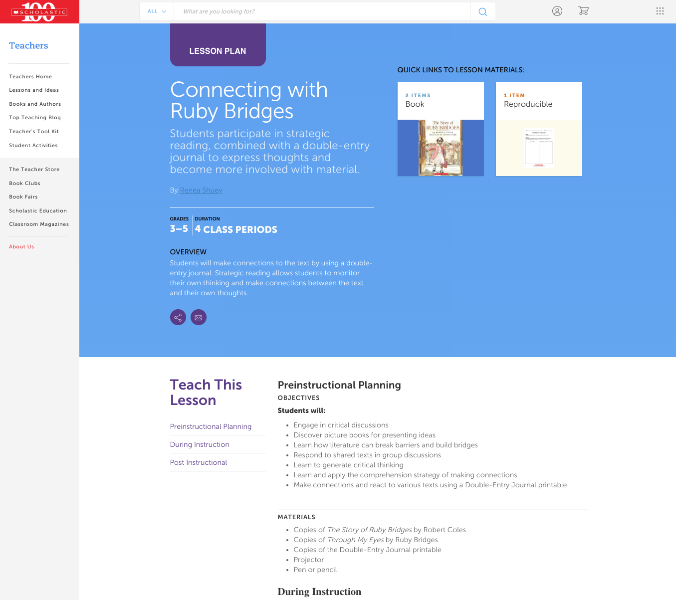 Connecting with Ruby Bridges Lesson Plan