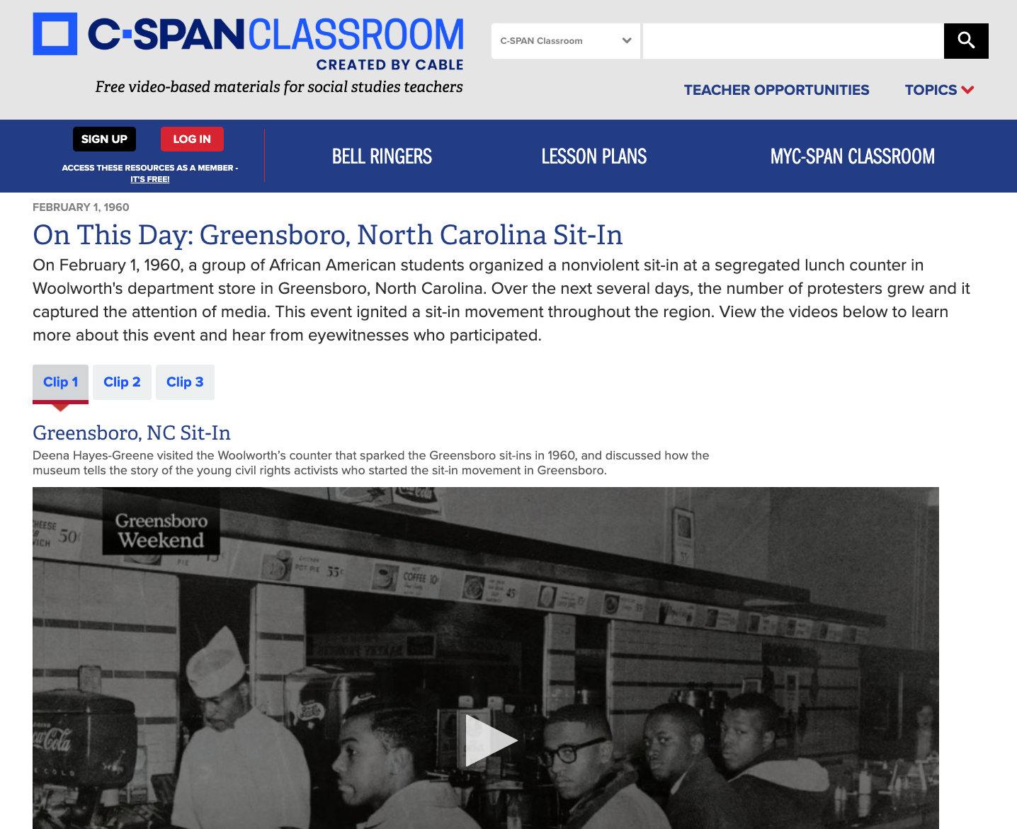 On This Day: Greensboro, North Carolina Sit-In Instructional Video