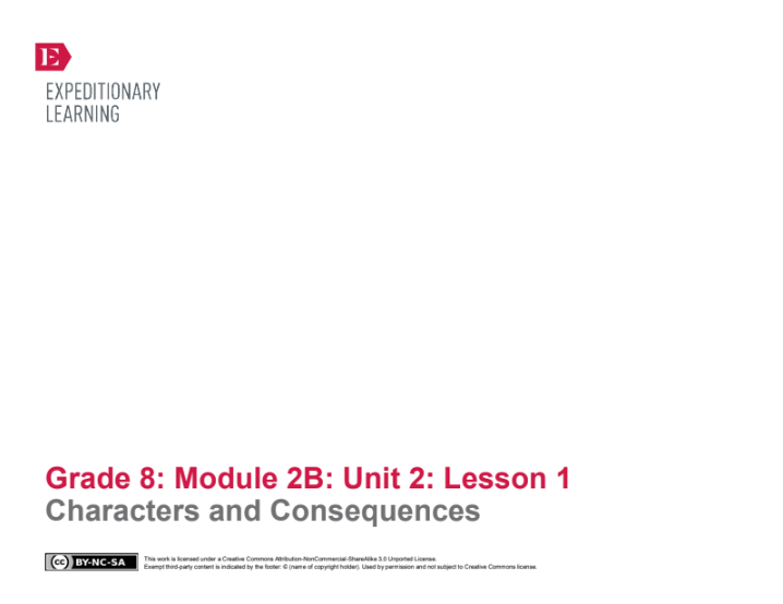 Characters and Consequences Lesson Plan