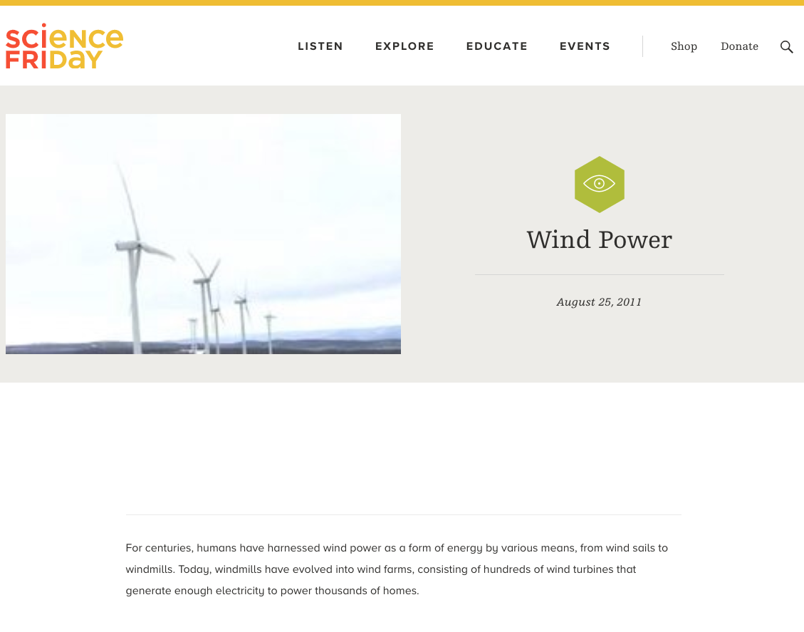 Wind Power Lesson Plan