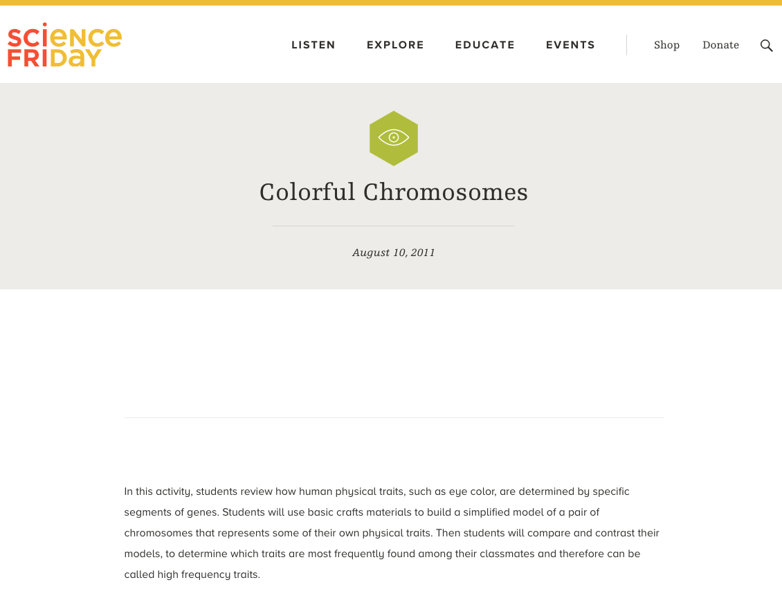 Colorful Chromosomes Lesson Plan